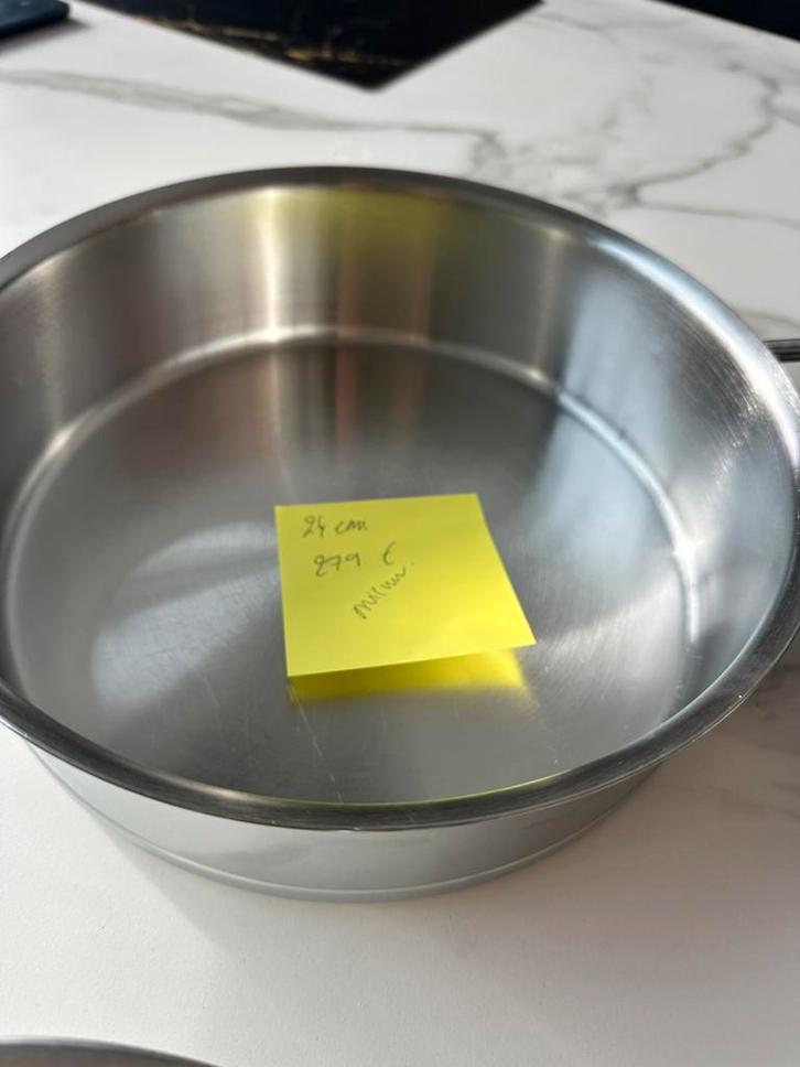 Set demeyere 7 geschikt voor alle vuren, Huis en Inrichting, Keuken | Potten en Pannen, Zo goed als nieuw, Pannenset, Aluminium