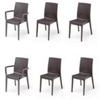 ARETA / LOT DE 4 CHAISES ET 2 FAUTEUILS DE JARDIN NEUF, Jardin & Terrasse, Empilable, Plastique, Enlèvement ou Envoi, Neuf