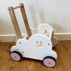 Speelgoed buggy, houten buggy wit en roze, Ophalen, Zo goed als nieuw