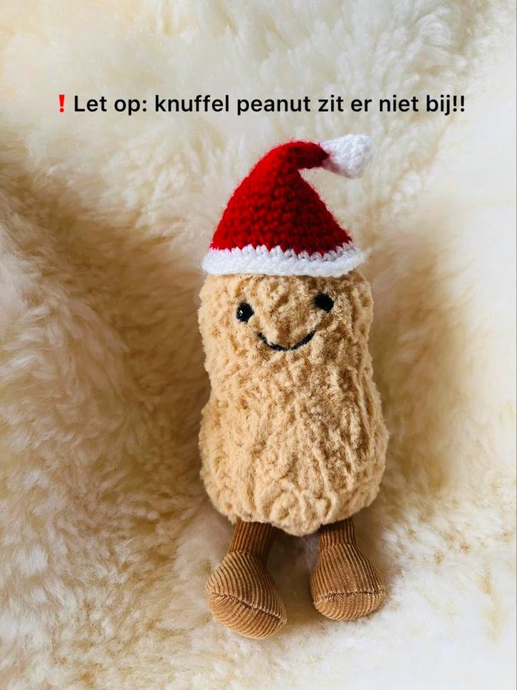 Gehaakt kerstmutsje voor peanut-jellycat, Handtassen en Accessoires, Overige Accessoires, Nieuw, Ophalen of Verzenden