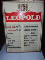 PLAQUE PUBLICITAIRE LEOPOLD (ancienne brasserie bruxelloise), Utilisé, Enlèvement ou Envoi, Panneau publicitaire