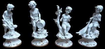 4 capodimonte witte bisquit beeldjes., Enlèvement