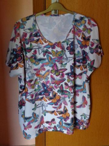 T Shirt met vlinders (maat 50/52) Meyermode (nieuw) beschikbaar voor biedingen
