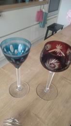 Lots de 2 verres en cristal coloré, Ophalen, Zo goed als nieuw