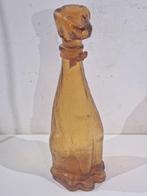 Empoli karaf hond , teckel . Amber goudkleurige Decanter, Antiek en Kunst, Antiek | Glaswerk en Kristal, Ophalen of Verzenden