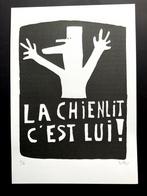 Litho La chienlit c'est lui formaat 35 X 50, Ophalen of Verzenden