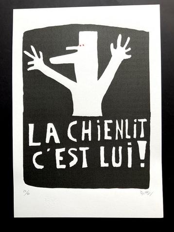 Litho La chienlit c'est lui formaat 35 X 50 beschikbaar voor biedingen
