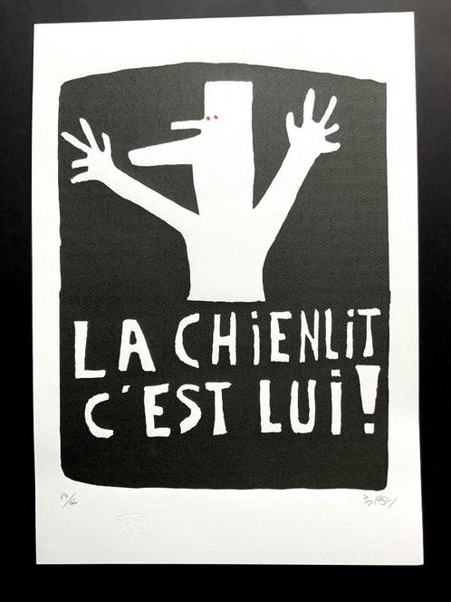 Banksy litho La chienlit c'est lui formaat 35 X 50, Antiek en Kunst, Kunst | Litho's en Zeefdrukken, Ophalen of Verzenden