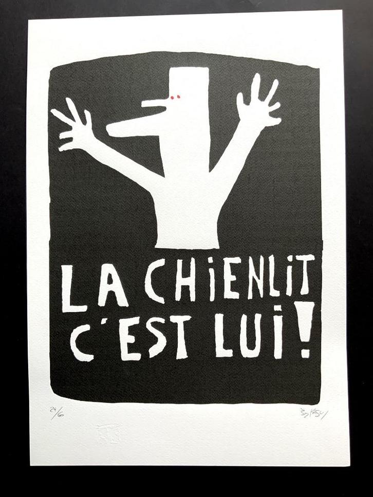 Banksy litho La chienlit c'est lui formaat 35 X 50, Antiek en Kunst, Kunst | Litho's en Zeefdrukken, Ophalen of Verzenden