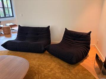 Vintage Togo Ligne Roset geherstoffeerd in stof Raf Simons beschikbaar voor biedingen