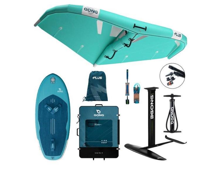 Wingfoil Gong pack complet, Watersport en Boten, Kitesurfen, Zo goed als nieuw, Kitesurf-set, 5 m², Ophalen of Verzenden