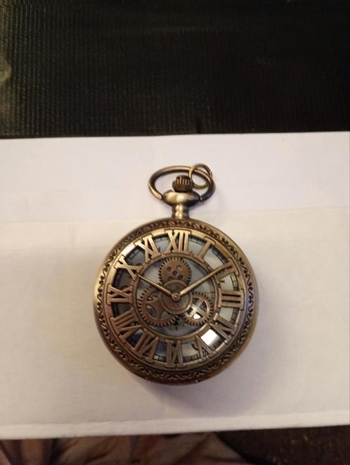 BRONZEN ZAKHORLOGE - MINT CONDITION, Handtassen en Accessoires, Horloges | Antiek, Zakhorloge, Overige merken, Overige materialen