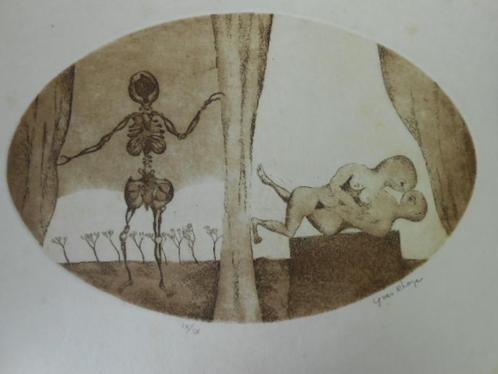 24 etsen van Yves Rhaye, in 2 mappen van 12 stuks., Antiek en Kunst, Kunst | Etsen en Gravures, Ophalen