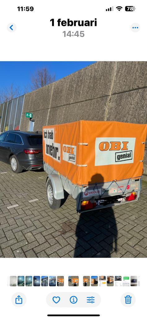 Aanhangwagen Te Huur, Auto diversen, Aanhangers en Bagagewagens, Zo goed als nieuw, Ophalen