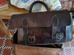VINTAGE LEREN BOEKENTAS, Handtassen en Accessoires, Tassen | Schooltassen, Ophalen, Leer