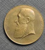 Medaille 1907 Brugge Zeehaven Leopold II ( Devreese ) 75mm, Ophalen of Verzenden, Brons