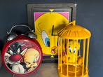 Tweety zingend in kooi, klok en wekker, Verzamelen, Poppetjes en Figuurtjes, Ophalen of Verzenden, Gebruikt