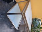 Set glazen bijzettafels., Huis en Inrichting, Tafels | Bijzettafels, Vierkant, Modern, Ophalen, 45 tot 60 cm