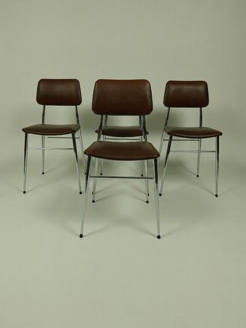 4 x Vintage Stoelen in Skai Leer, Jaren 80 beschikbaar voor biedingen