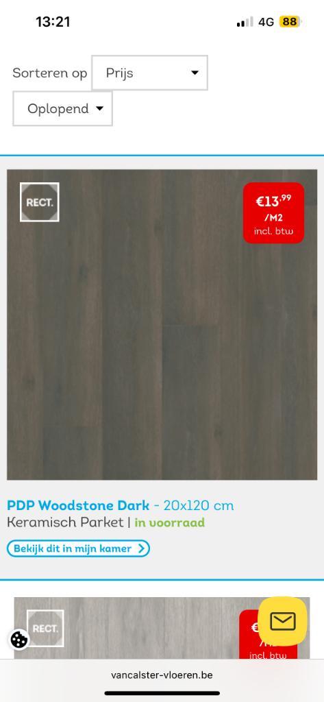Click vinyl+ keramische parket, Doe-het-zelf en Bouw, Vloerdelen en Plavuizen, Nieuw, Laminaat, Kunststof, 50 tot 150 cm, 10 tot 30 cm