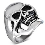 Bague Skull Biker en acier inoxydable, Neuf, Fer ou Acier, Homme, Argent
