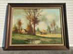 huile sur toile la moisson signe h verlinden, Antiek en Kunst, Ophalen of Verzenden