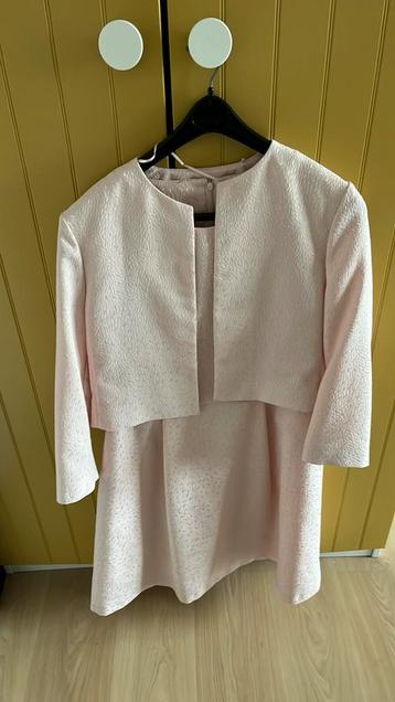 Kleed roze esprit met vest maat 42, Enlèvement, Comme neuf, Taille 42/44 (L), Rose