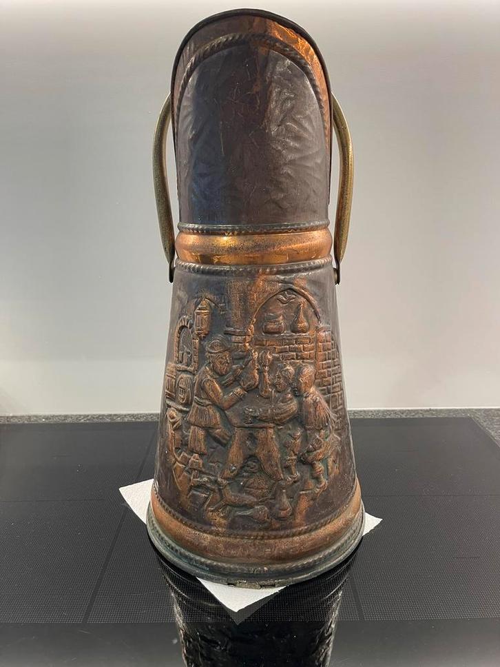 vintage koperen kolenemmer, Huis en Inrichting, Woonaccessoires | Paraplubakken, Zo goed als nieuw, Ophalen of Verzenden