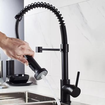 Robinet de cuisine mitigeur avec douchette noir, Enlèvement ou Envoi, Neuf, Robinet
