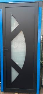Porte de façade aluminium 9011, Bricolage & Construction, Châssis & Portes coulissantes, Enlèvement, Neuf, Aluminium