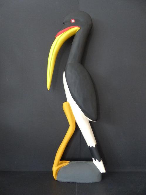 statue calao, trompette+oiseau, statue anthropozoomorphe, Antiquités & Art, Art | Sculptures & Bois, Envoi