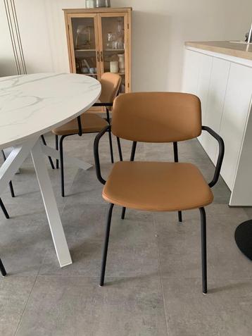 4 stoelen in leder, Enlèvement, Comme neuf, Brun, Quatre