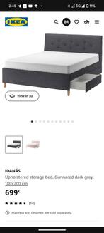 Idanas Ikea gestoffeerde bedframe met 4 lades, Enlèvement, Utilisé