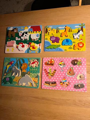 Oude puzzels 4, cijfers&dieren puzzel, kinderboekjes  beschikbaar voor biedingen