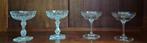 Quatre anciennes coupes à champagne en cristal, Antiek en Kunst, Antiek | Glaswerk en Kristal, Ophalen of Verzenden