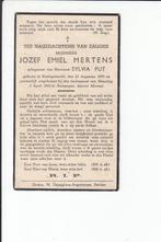 40-45: Jozef Mertens - bombardement Mortsel Oude God 1943, Collections, Images pieuses & Faire-part, Enlèvement ou Envoi, Image pieuse