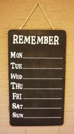 Krijtbord 'Remember' / Met Weekplanning, Ophalen of Verzenden, Zo goed als nieuw, Ontdekken