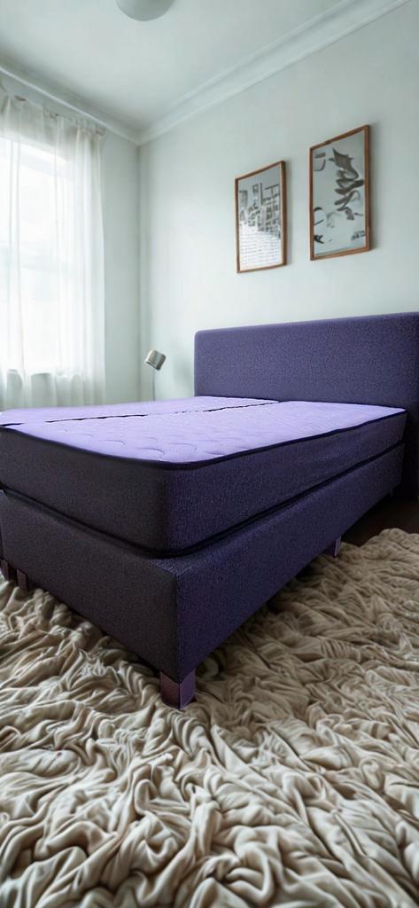 Boxspring 160x200 met hoofdbord - inclusief matrassen, Huis en Inrichting, Slaapkamer | Boxsprings, Gebruikt, Ophalen