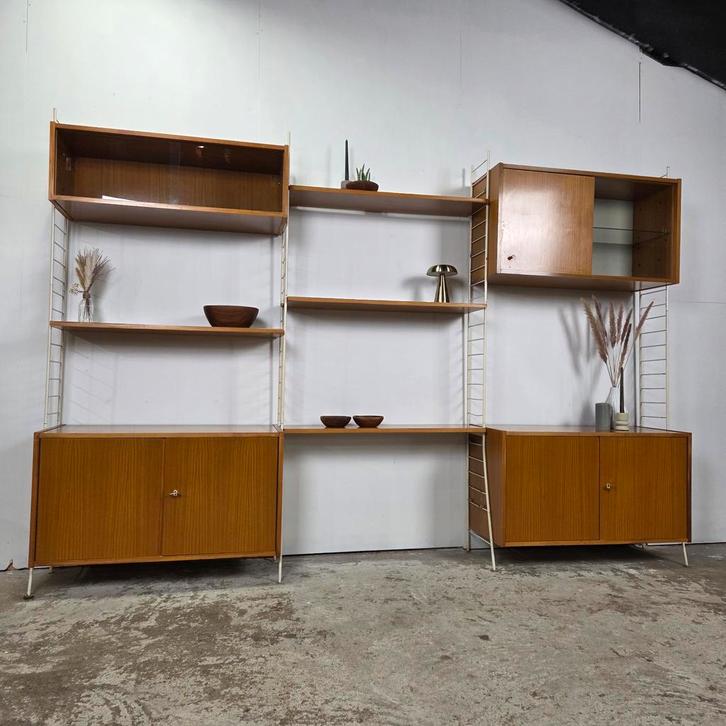 Vintage jaren 60 Sybille (DDR) wandsysteem, boekenkast Duits, Huis en Inrichting, Kasten | Wandmeubels, Gebruikt, 200 cm of meer
