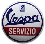 Vespa servizio emaillen reclame bord garage showroom mancave, Ophalen of Verzenden, Zo goed als nieuw, Reclamebord