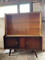 Vitrinekast midcentury modern, Huis en Inrichting, Kasten | Vitrinekasten, Ophalen, Met plank(en), Gebruikt, 100 tot 150 cm