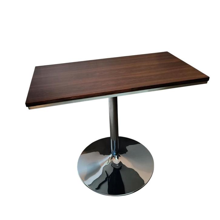 Prachtige vintage palissander tafel met chrome tulp voet., Huis en Inrichting, Tafels | Bijzettafels, Rechthoekig, Ophalen