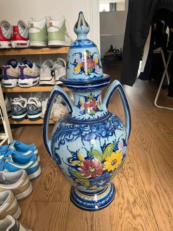 Vase Alcobaça Portugal Céramique 1950 Vintage - H60 L25 beschikbaar voor biedingen