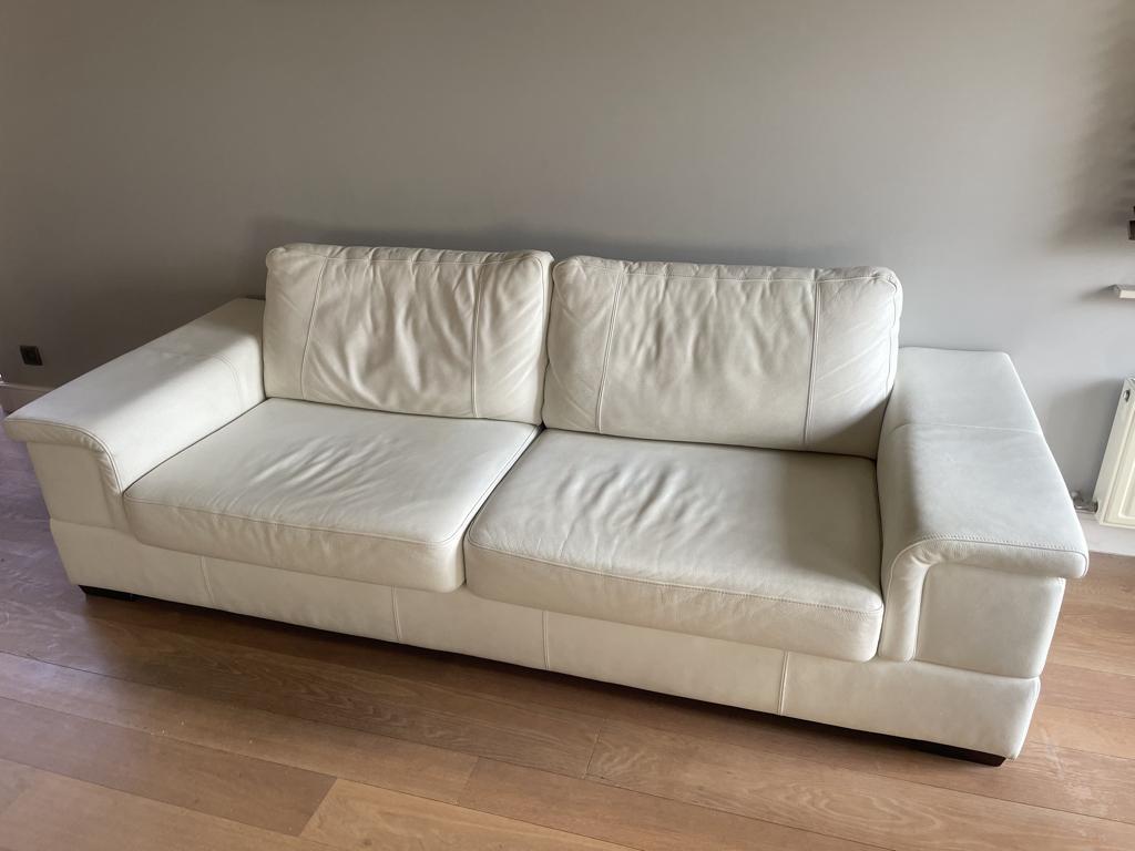 lederen salon H&H 3-zit, Huis en Inrichting, Zetels | Zetels, Ophalen, Gebruikt, Driepersoons, Leer