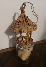 Decoratie Pasen met levensgroot pluchen kuiken, Ophalen of Verzenden, Gebruikt