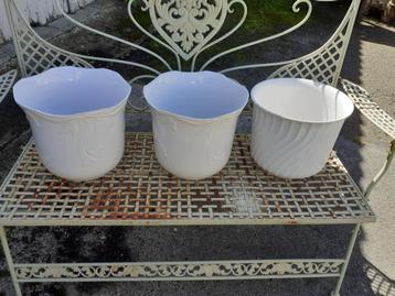 4 cache pots en céramique