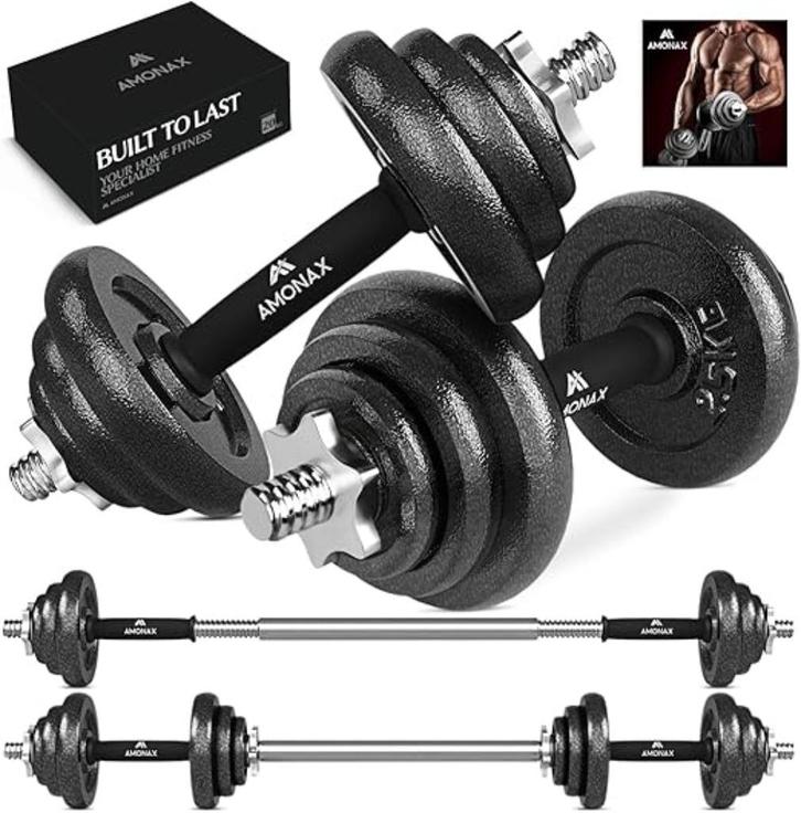 Amonax Halter set  voor krachttraining SNELLE GRATIS LEVERIN, Sport en Fitness, Fitnessmaterialen, Nieuw, Halterschijven, Benen