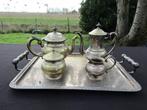 Service à café et à thé en métal argenté ancien, Antiquités & Art, Enlèvement ou Envoi
