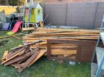 Gratis hout van afbraak tuinhuis, Planche, Enlèvement, Utilisé, Imprégné