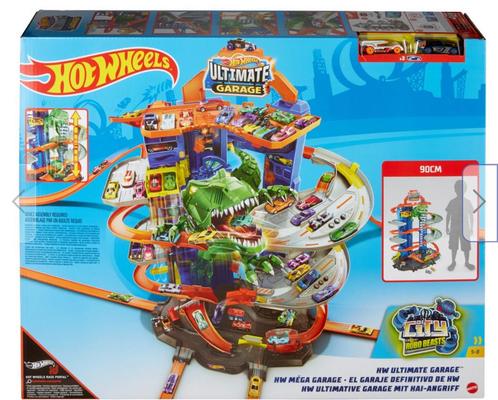 Hot Wheels City Ultimate Garage Robo T-Rex., Enfants & Bébés, Jouets | Circuits, Comme neuf, Circuit, Hot Wheels, Enlèvement ou Envoi